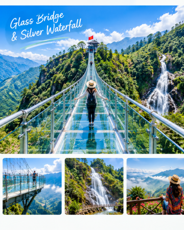 Glass Brigde and Silver Waterfall