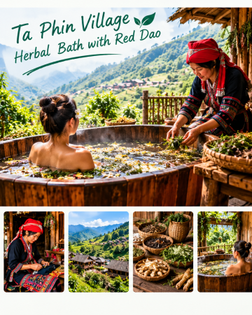 Ta Phin village - herbal bath with Red Dao